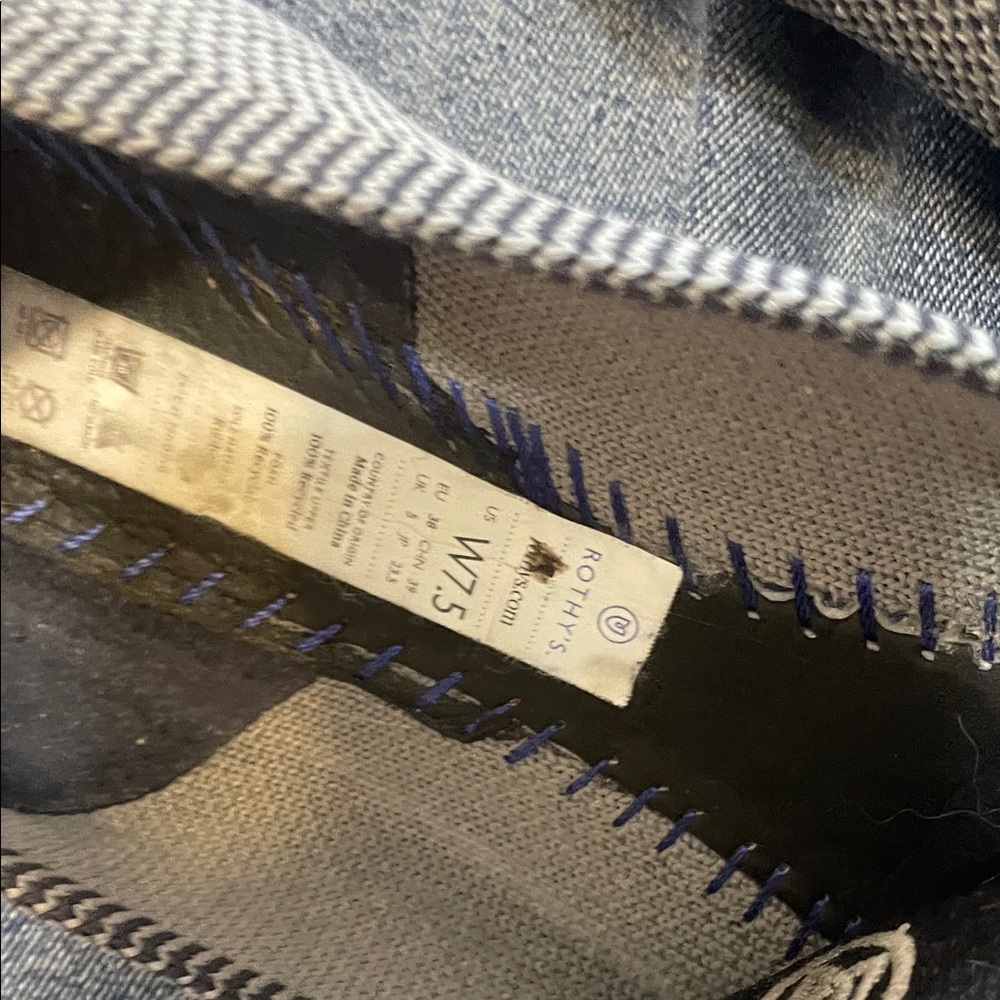 Rothy's Gray Pointed Knit Flats with Blue Accent - Picture 5 of 5